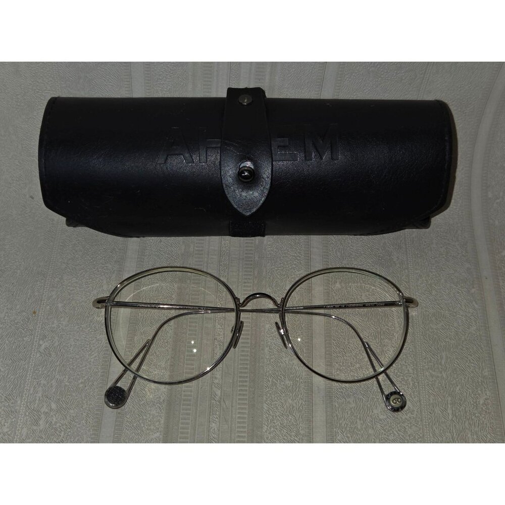 Ahlem Handmade in France Eyeglasses White Gold Place De La Madeleine + Case